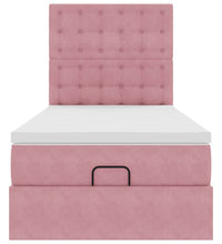 Ottoman-Bett mit Matratzen & LEDs Rosa 100x200 cm Samt