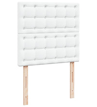 Ottoman-Bett mit Matratzen & LEDs Reinweiß 180x200cm Kunstleder