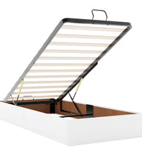 Ottoman-Bett mit Matratzen & LEDs Reinweiß 180x200cm Kunstleder