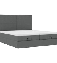 Ottoman-Bett mit Matratzen & LEDs Dunkelgrau 160x200 cm Stoff