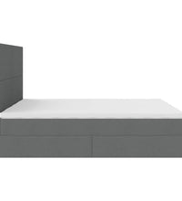 Ottoman-Bett mit Matratzen & LEDs Dunkelgrau 160x200 cm Stoff