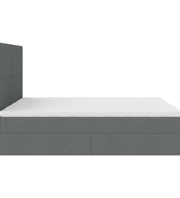 Ottoman-Bett mit Matratzen & LEDs Dunkelgrau 180x200 cm Stoff