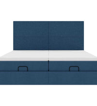 Ottoman-Bett mit Matratzen & LEDs Blau 200x200 cm Stoff