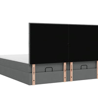 Ottoman-Bett mit Matratzen & LEDs Dunkelgrau 160x200 cm Stoff