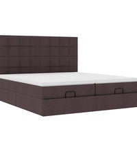 Ottoman-Bett mit Matratzen & LEDs Dunkelbraun 160x200 cm Stoff
