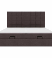Ottoman-Bett mit Matratzen & LEDs Dunkelbraun 160x200 cm Stoff