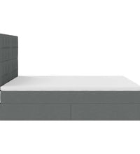 Ottoman-Bett mit Matratzen & LEDs Dunkelgrau 180x200 cm Stoff