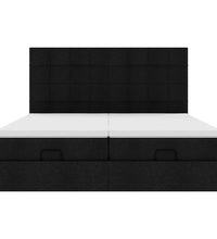 Ottoman-Bett mit Matratzen & LEDs Schwarz 200x200 cm Stoff