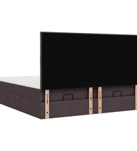 Ottoman-Bett mit Matratzen & LEDs Dunkelbraun 200x200 cm Stoff