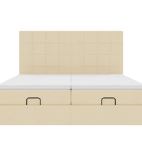 Ottoman-Bett mit Matratzen & LEDs Creme 200x200 cm Stoff
