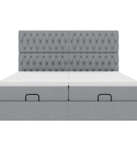 Ottoman-Bett mit Matratzen & LEDs Hellgrau 180x200 cm Stoff
