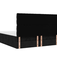 Ottoman-Bett mit Matratzen & LEDs Schwarz 180x200 cm Stoff