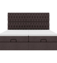Ottoman-Bett mit Matratzen & LEDs Dunkelbraun 200x200 cm Stoff