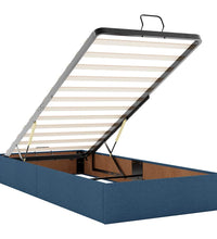 Ottoman-Bett mit Matratzen & LEDs Blau 200x200 cm Stoff