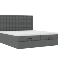 Ottoman-Bett mit Matratzen & LEDs Dunkelgrau 160x200 cm Stoff