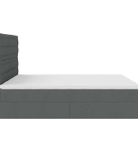 Ottoman-Bett mit Matratzen & LEDs Dunkelgrau 160x200 cm Stoff
