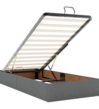 Ottoman-Bett mit Matratzen & LEDs Dunkelgrau 160x200 cm Stoff