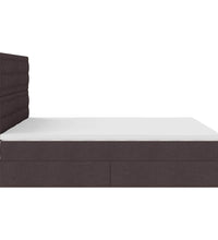 Ottoman-Bett mit Matratzen & LEDs Dunkelbraun 160x200 cm Stoff