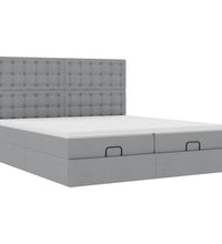 Ottoman-Bett mit Matratzen & LEDs Hellgrau 180x200 cm Stoff