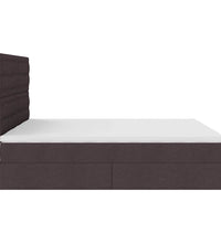 Ottoman-Bett mit Matratzen & LEDs Dunkelbraun 180x200 cm Stoff