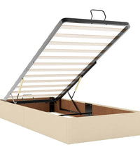 Ottoman-Bett mit Matratzen & LEDs Creme 180x200 cm Stoff