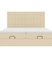 Ottoman-Bett mit Matratzen & LEDs Creme 200x200 cm Stoff