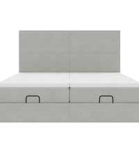 Ottoman-Bett mit Matratzen & LEDs Hellgrau 180x200 cm Samt