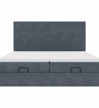 Ottoman-Bett mit Matratzen & LEDs Dunkelgrau 180x200 cm Samt