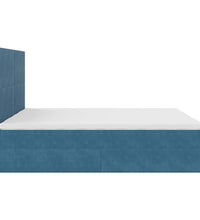 Ottoman-Bett mit Matratzen & LEDs Dunkelblau 180x200 cm Samt