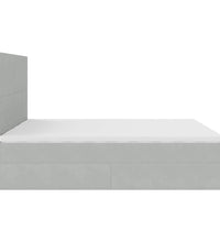 Ottoman-Bett mit Matratzen & LEDs Hellgrau 200x200 cm Samt