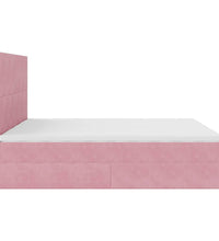Ottoman-Bett mit Matratzen & LEDs Rosa 200x200 cm Samt