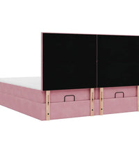 Ottoman-Bett mit Matratzen & LEDs Rosa 200x200 cm Samt