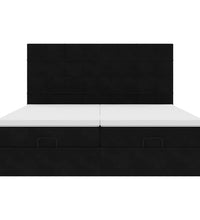 Ottoman-Bett mit Matratzen & LEDs Schwarz 160x200 cm Samt