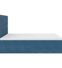 Ottoman-Bett mit Matratzen & LEDs Dunkelblau 160x200 cm Samt