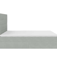 Ottoman-Bett mit Matratzen & LEDs Hellgrau 180x200 cm Samt