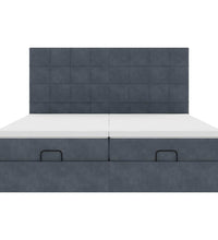 Ottoman-Bett mit Matratzen & LEDs Dunkelgrau 180x200 cm Samt