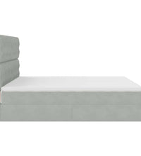 Ottoman-Bett mit Matratzen & LEDs Hellgrau 180x200 cm Samt