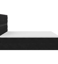 Ottoman-Bett mit Matratzen & LEDs Schwarz 160x200 cm Samt