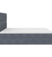 Ottoman-Bett mit Matratzen & LEDs Dunkelgrau 180x200 cm Samt
