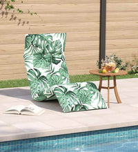 Sonnenliege Klappbar Blattmuster 175x54x8,5 cm Oxford-Gewebe