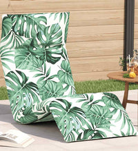 Sonnenliege Klappbar Blattmuster 175x54x8,5 cm Oxford-Gewebe