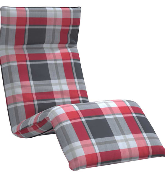 Sonnenliege Klappbar Rot Karomuster 175x54x8,5 cm Oxford-Gewebe