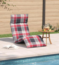 Sonnenliege Klappbar Rot Karomuster 175x54x8,5 cm Oxford-Gewebe