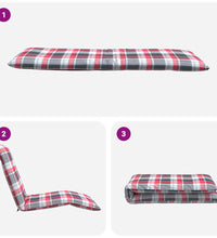 Sonnenliege Klappbar Rot Karomuster 175x54x8,5 cm Oxford-Gewebe