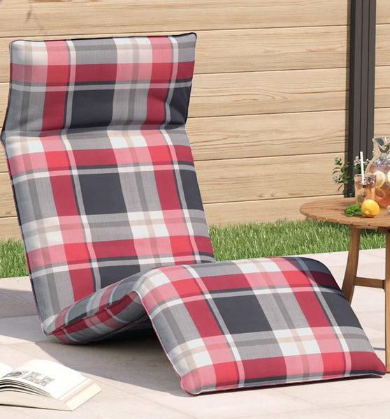 Sonnenliege Klappbar Rot Karomuster 175x54x8,5 cm Oxford-Gewebe