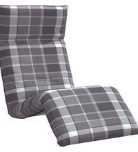 Sonnenliege Klappbar Grau Karomuster 175x54x8,5cm Oxford-Gewebe
