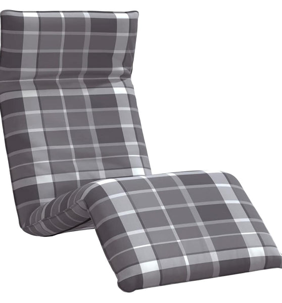 Sonnenliege Klappbar Grau Karomuster 175x54x8,5cm Oxford-Gewebe