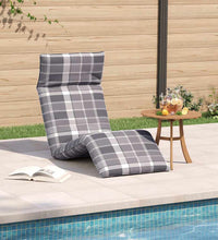 Sonnenliege Klappbar Grau Karomuster 175x54x8,5cm Oxford-Gewebe