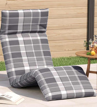 Sonnenliege Klappbar Grau Karomuster 175x54x8,5cm Oxford-Gewebe