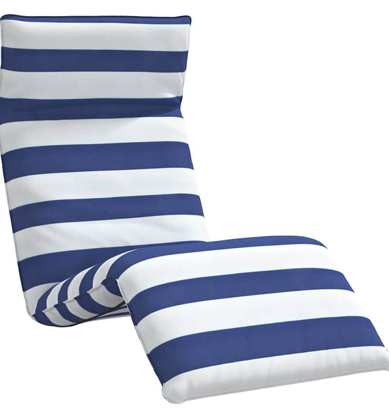 Sonnenliege Klappbar Blau und Weiß 175x54x8,5 cm Oxford-Gewebe